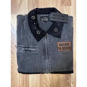 Matiere De Desirs Studded Work Jacket Black Men’s L NWT